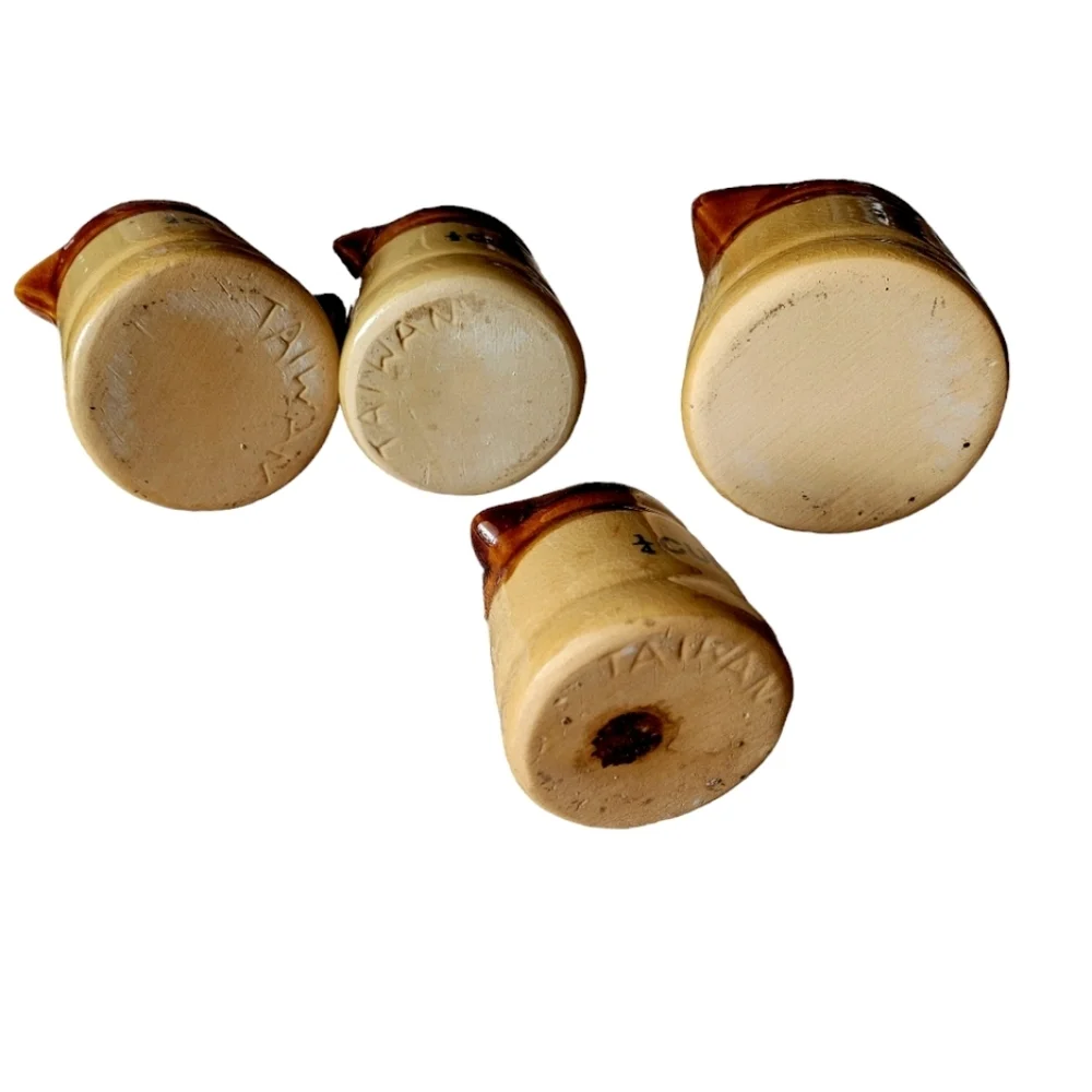 Vintage Brown Drip Glaze Pottery Set of 4 Graduated Measuring Cups Rustic